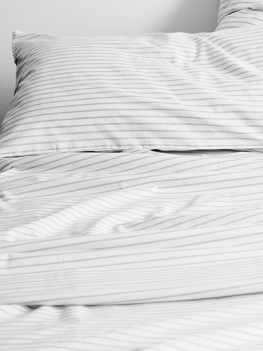 Vintage Stripe Sheet Set in Dove