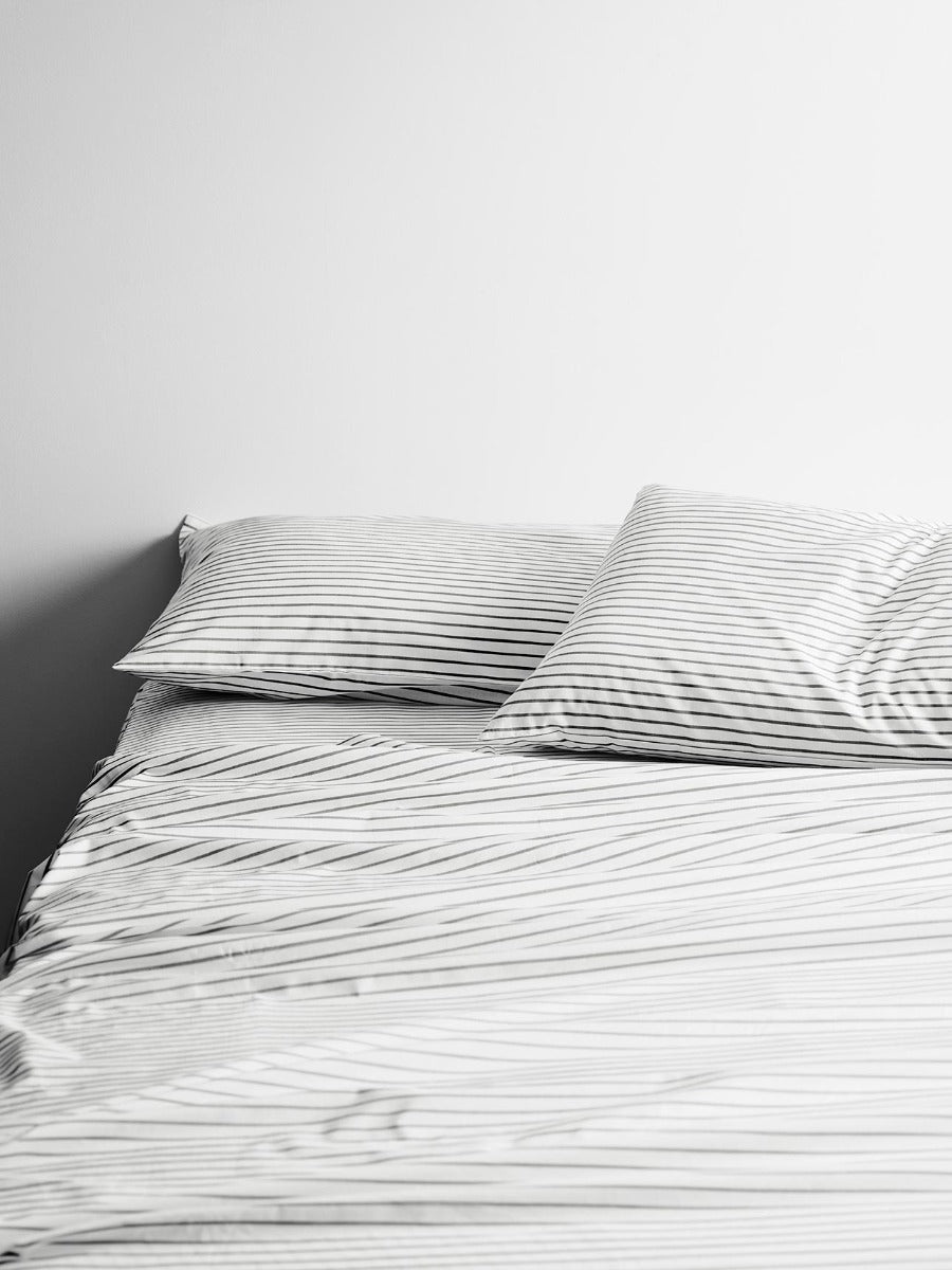 Vintage Stripe Sheet Set in Smoke