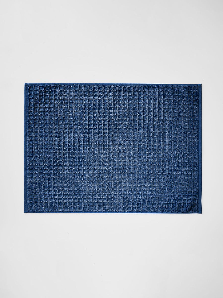 Waffle Bath Mat in Bijou Blue