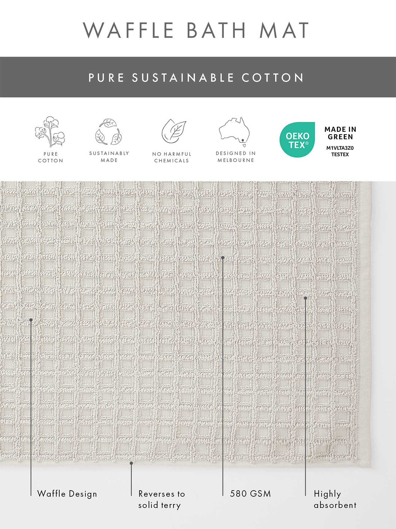 Waffle Bath Towel Set in Natural