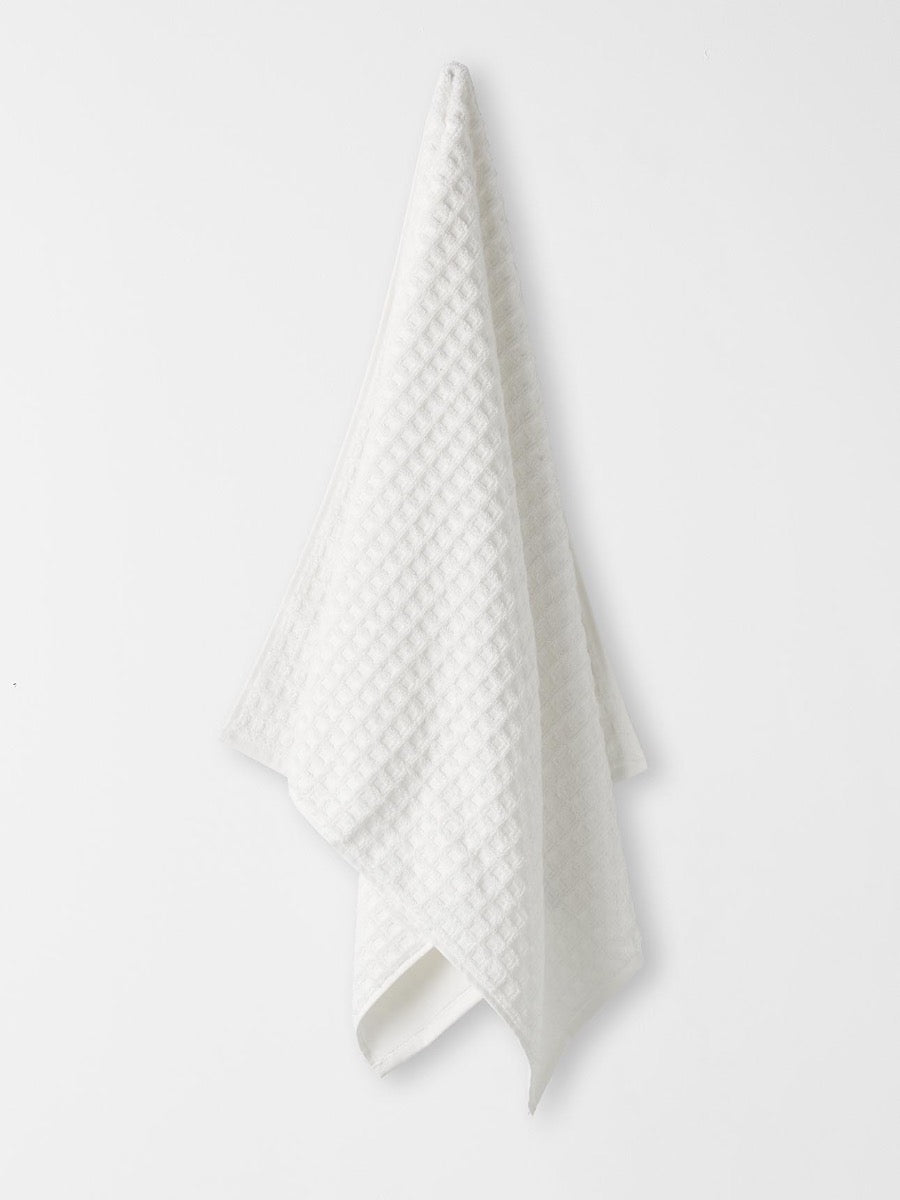 Waffle Bath Towel in White
