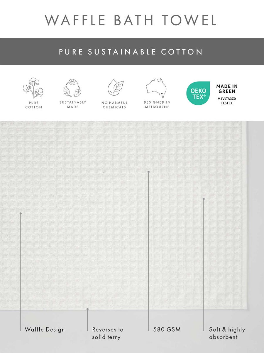 Waffle Hand Towel in White