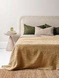 Stonewash Waffle Bed Cover in Caramel