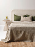Stonewash Waffle Bed Cover in Feather