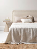 Stonewash Waffle Bed Cover in Marshmallow