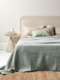 Stonewash Waffle Bed Cover in Mist