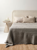 Stonewash Waffle Bed Cover in Smoke