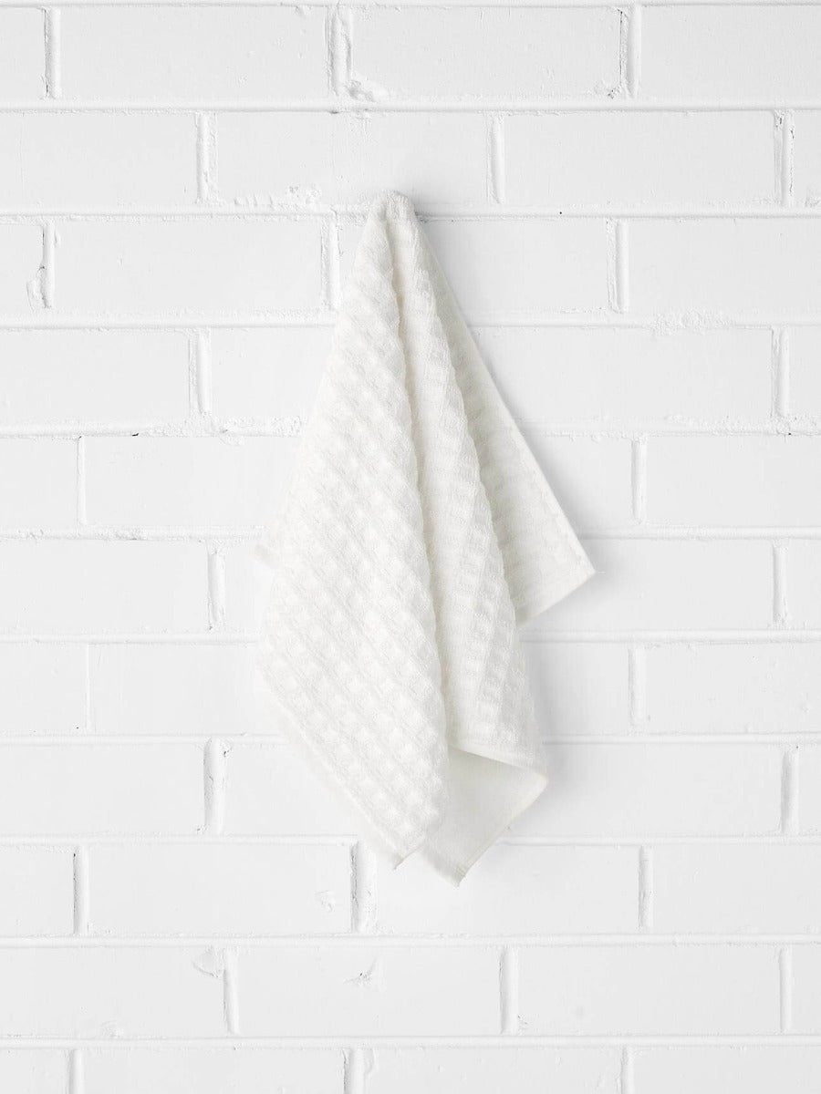 Waffle Hand Towel in White