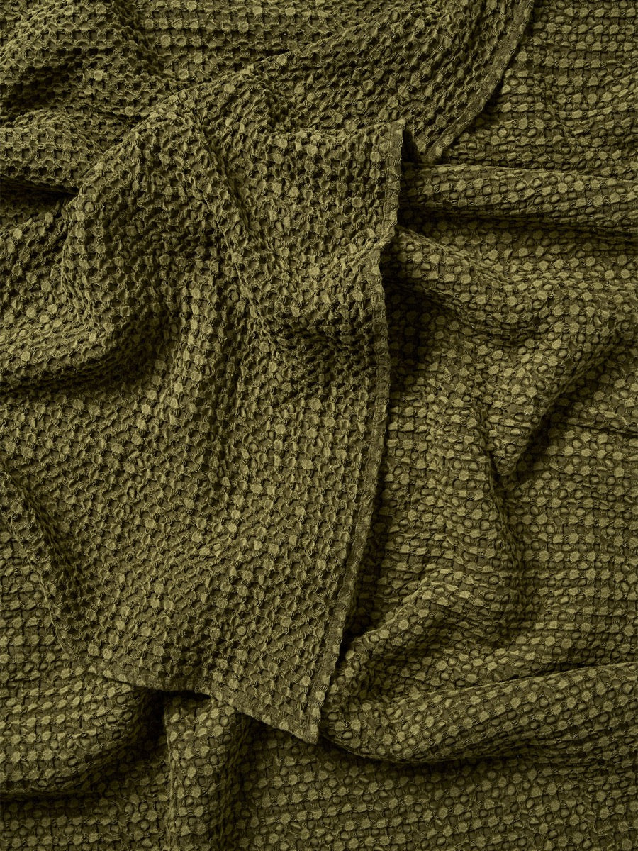 Stonewash Waffle Throw in Caper