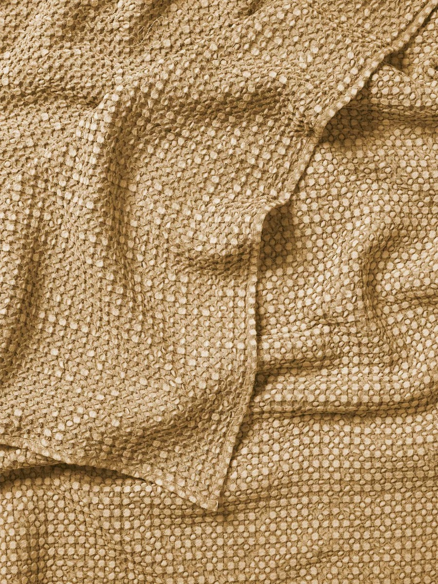 Stonewash Waffle Bed Cover in Caramel