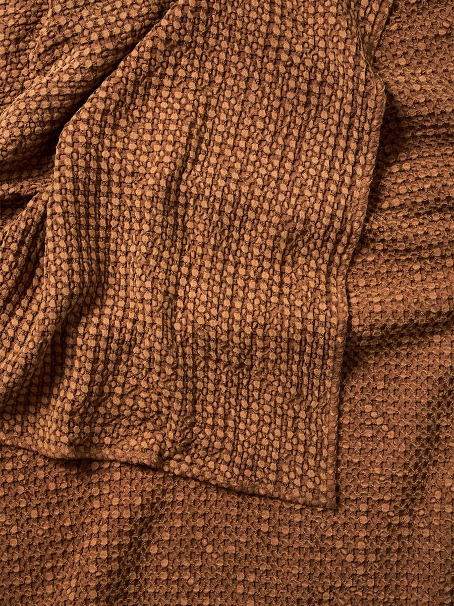 Stonewash Waffle Throw in Clove