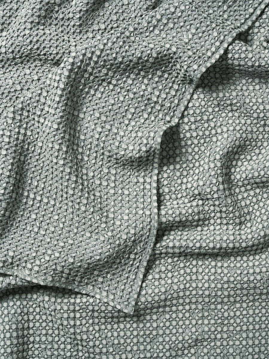 Stonewash Waffle Throw in Dusty Blue
