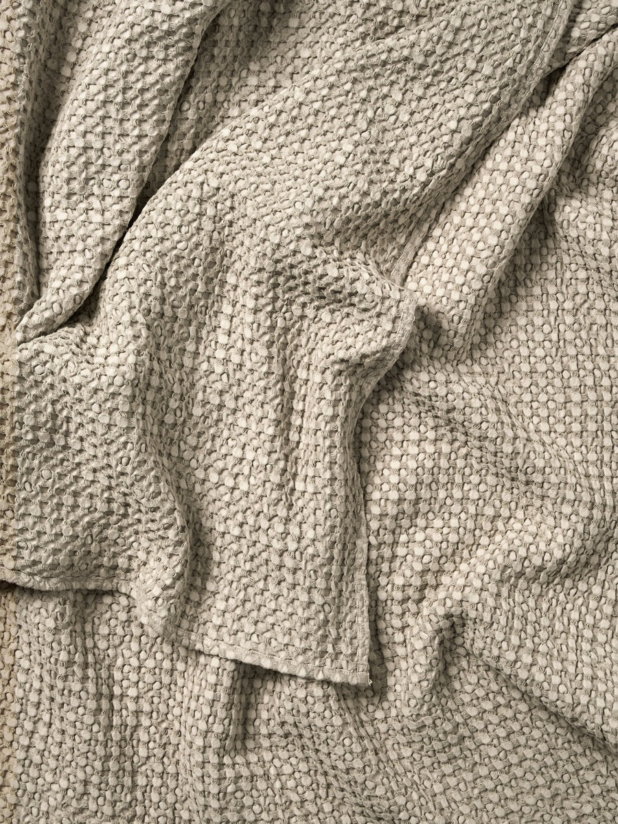 Stonewash Waffle Throw in Feather