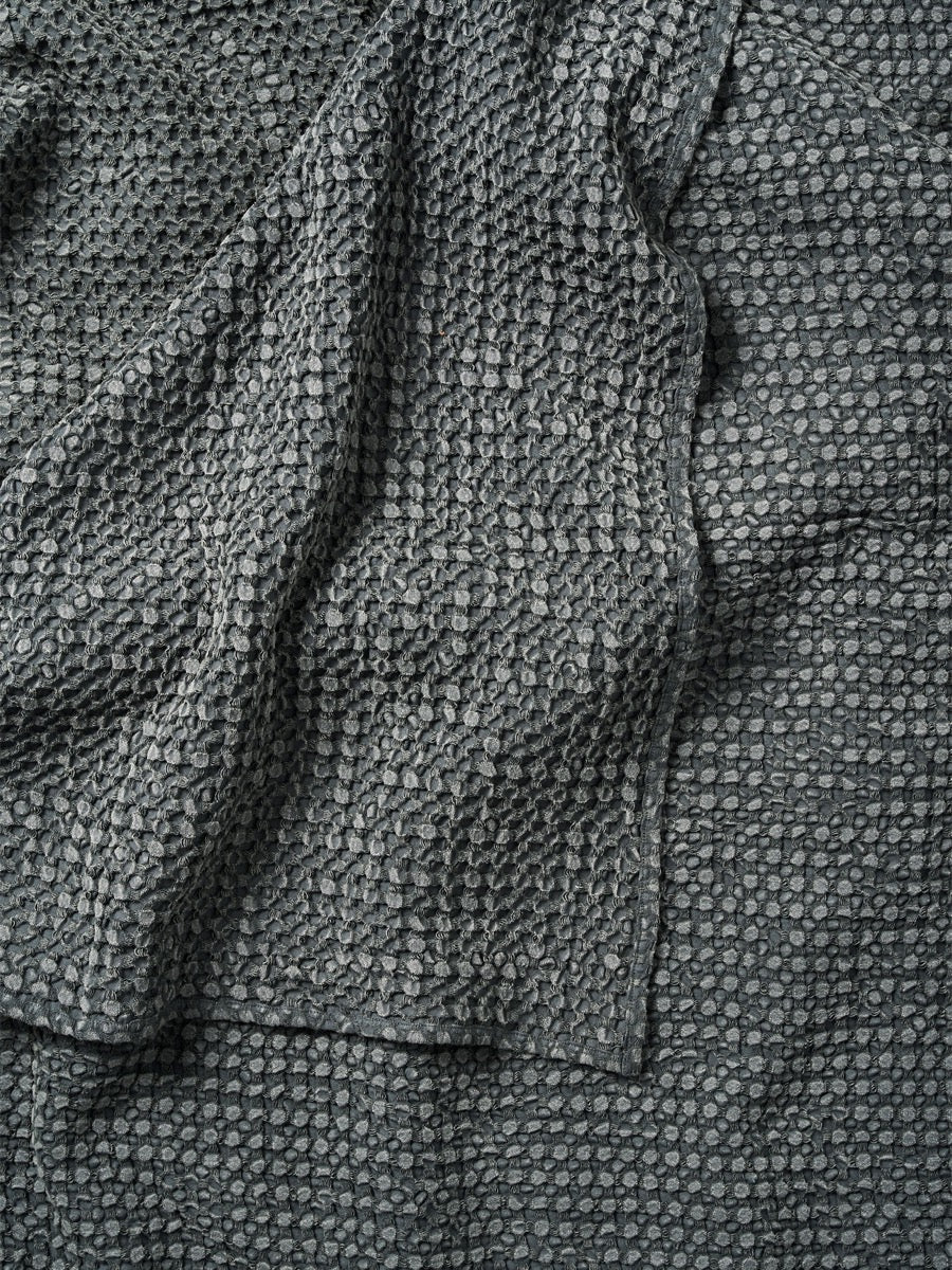 Stonewash Waffle Throw in Greystone