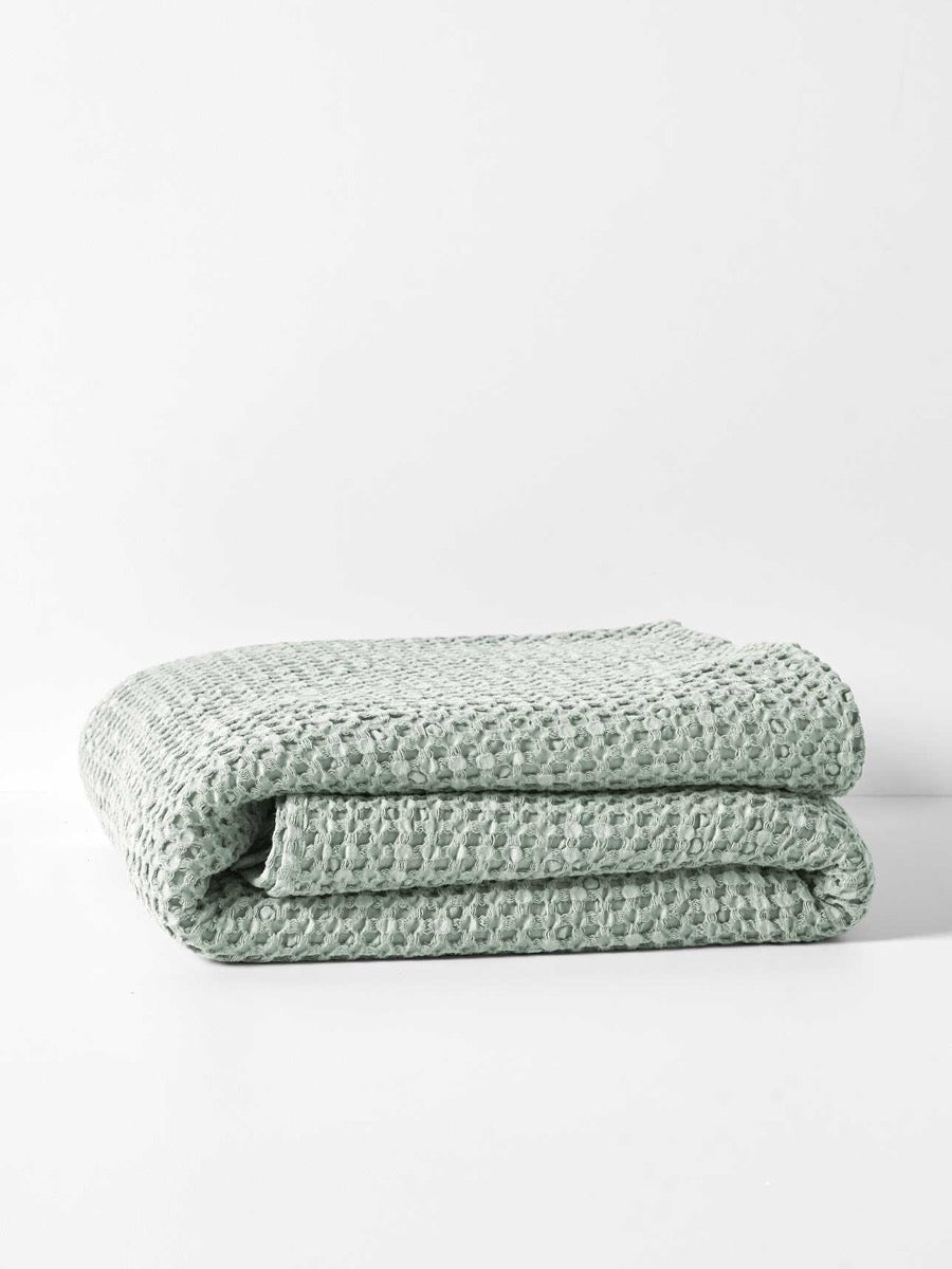 Stonewash Waffle Throw in Mist