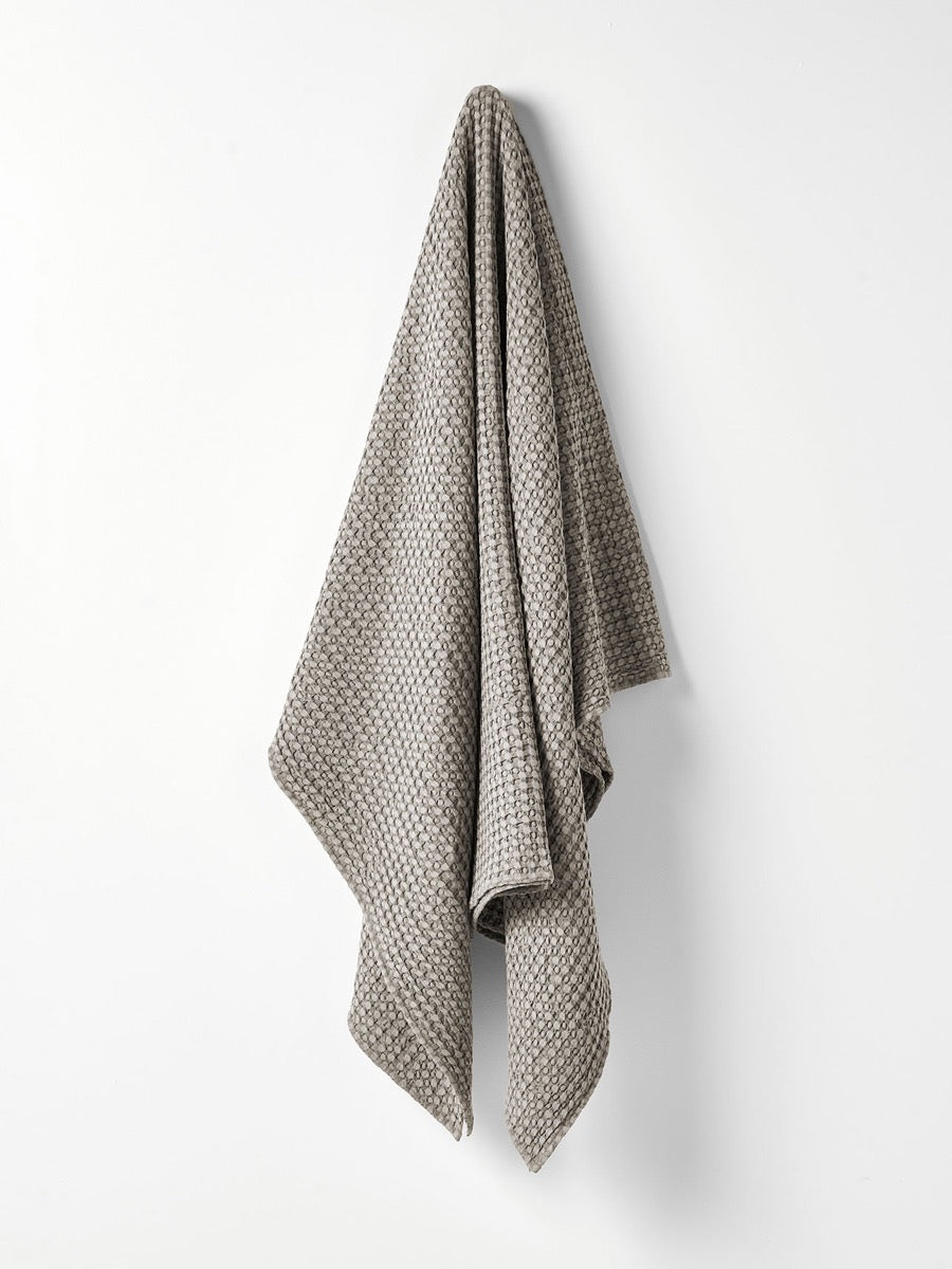 Stonewash Waffle Throw in Smoke