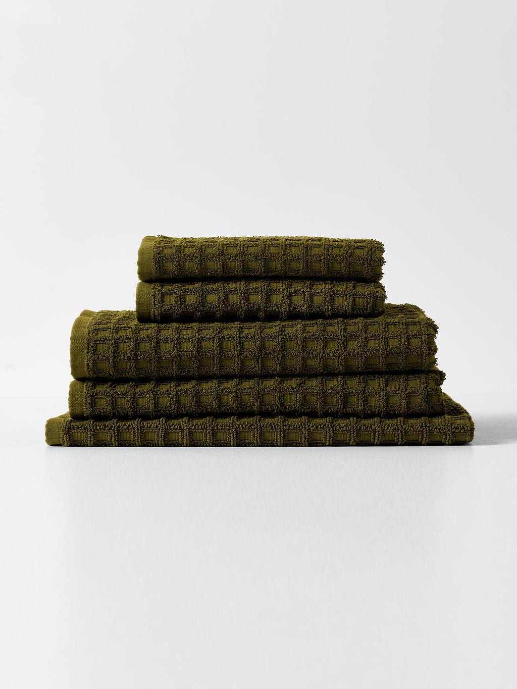 Waffle Bath Towel Set in Khaki