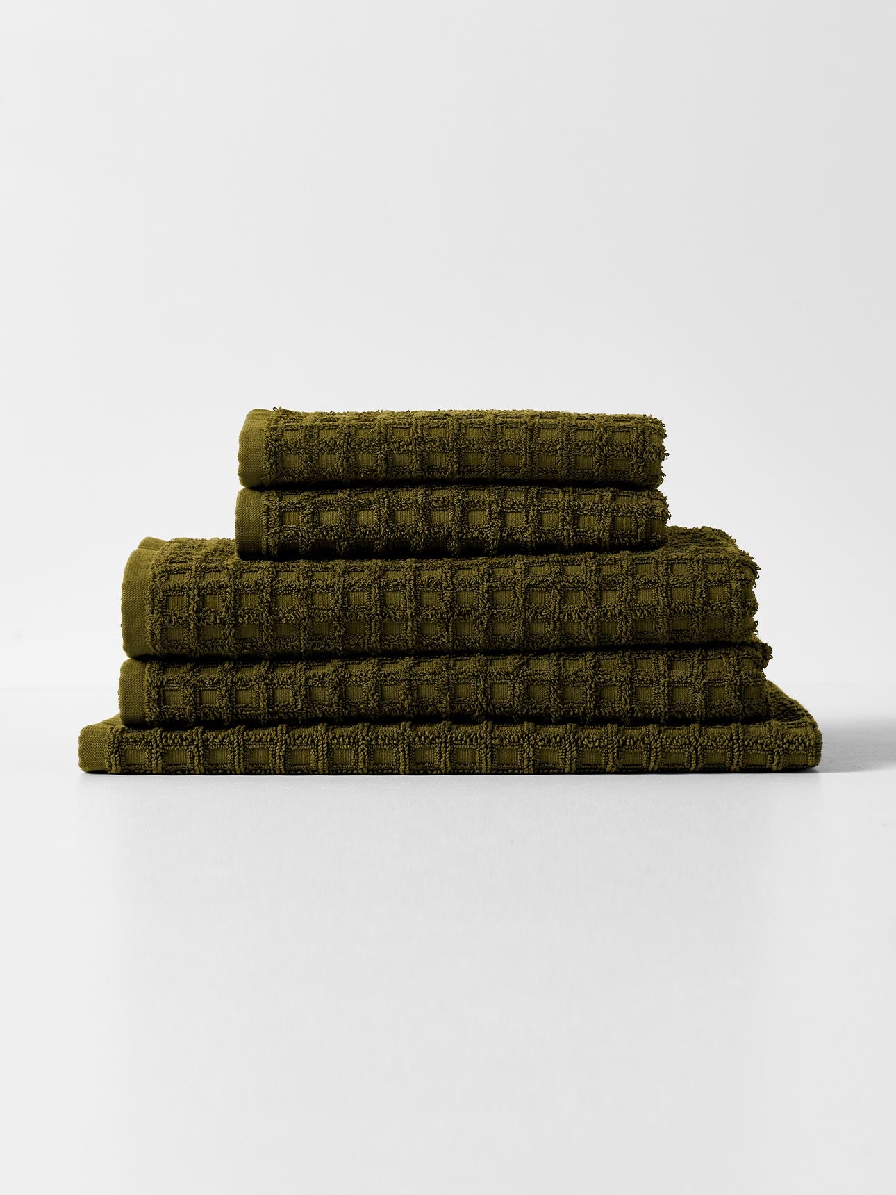 Waffle Bath Towel Set in Khaki
