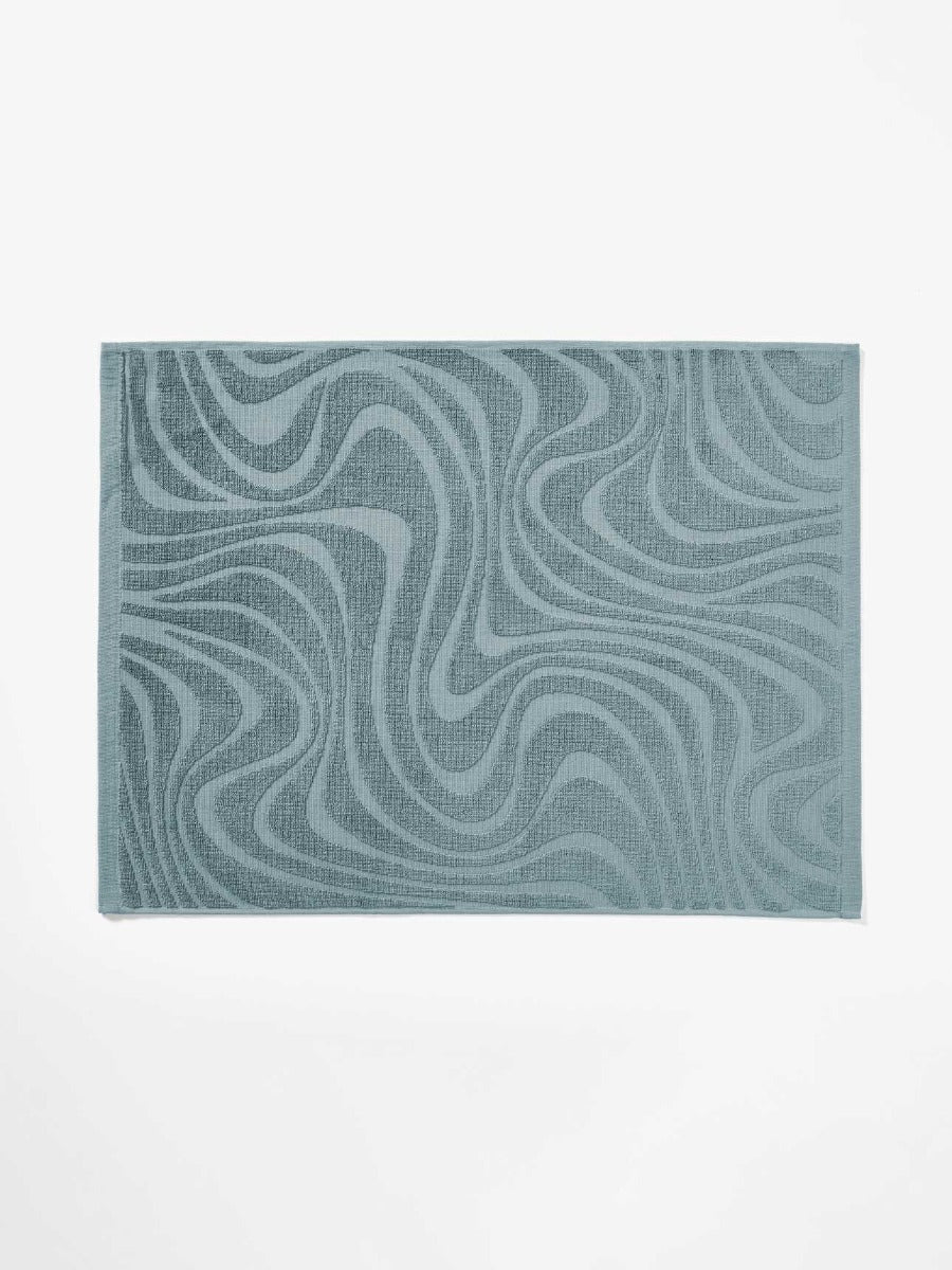 Wave Australian Cotton Bath Towel Set in Pacific Blue