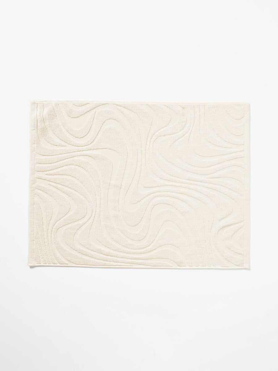Wave Australian Cotton Bath Mat in Sand