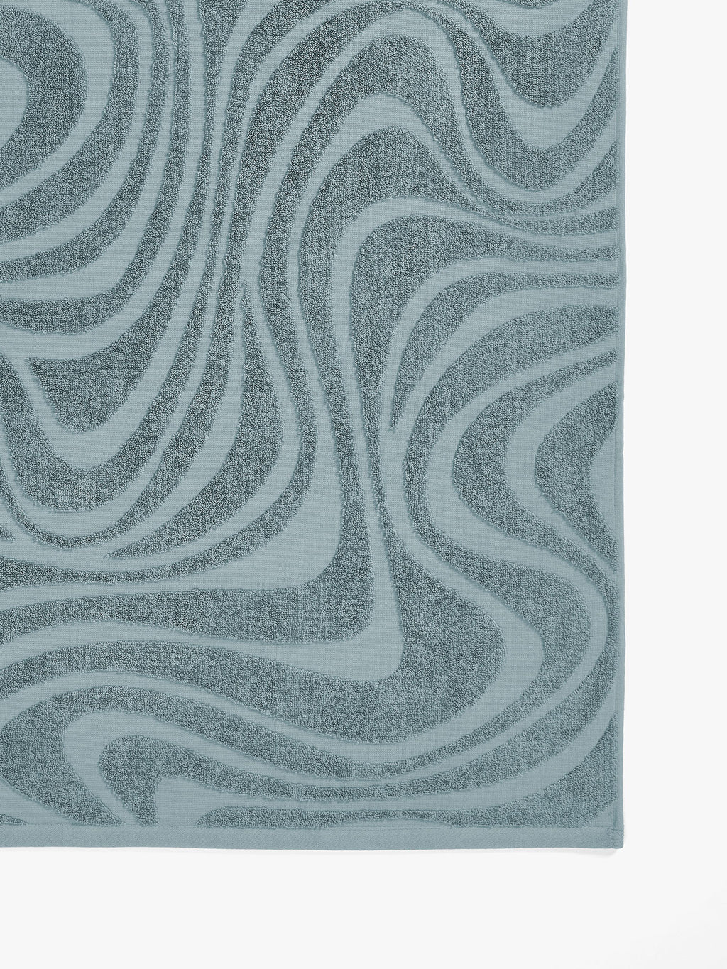 Wave Australian Cotton Bath Mat in Pacific Blue