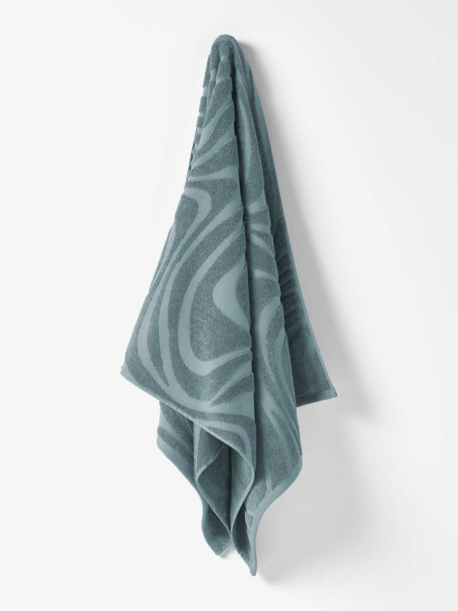 Wave Australian Cotton Bath Sheet in Pacific Blue
