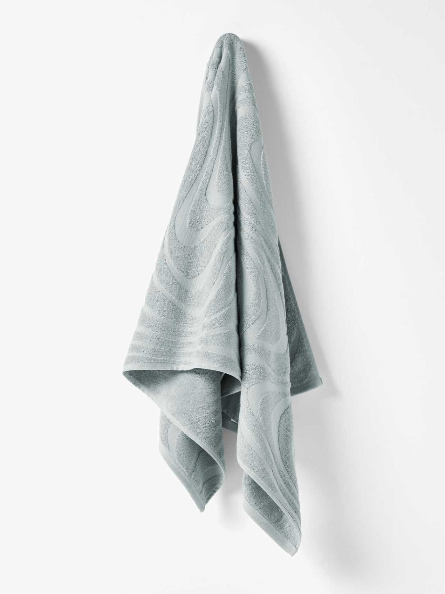 Wave Australian Cotton Bath Sheet in Pearl Blue