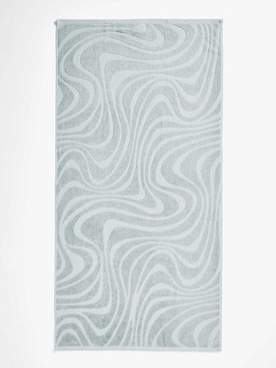 Wave Australian Cotton Bath Towel in Pearl Blue