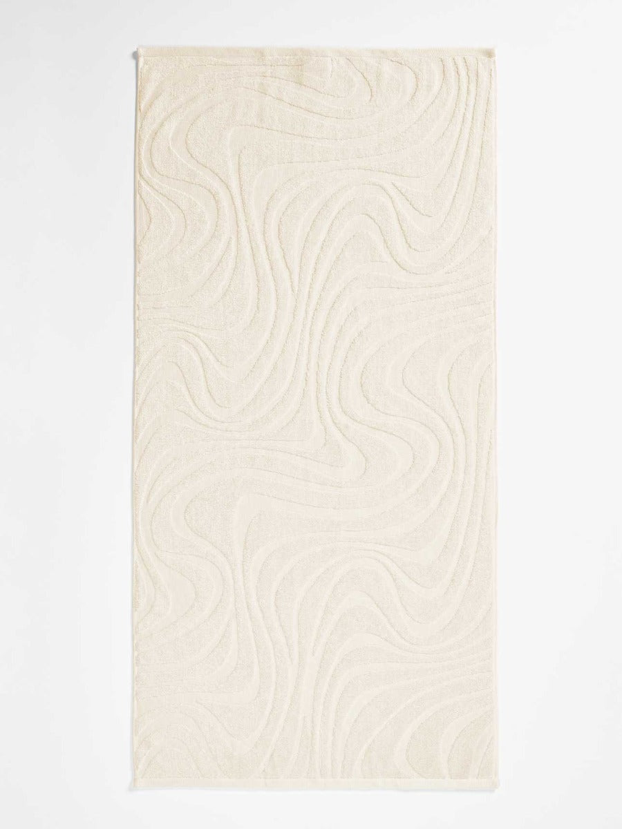 Wave Australian Cotton Bath Sheet in Sand