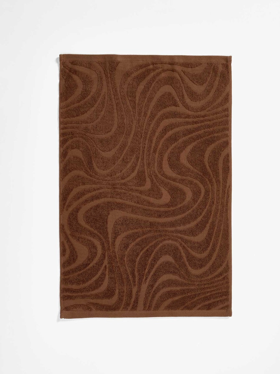 Wave Australian Cotton Hand Towel in Pecan