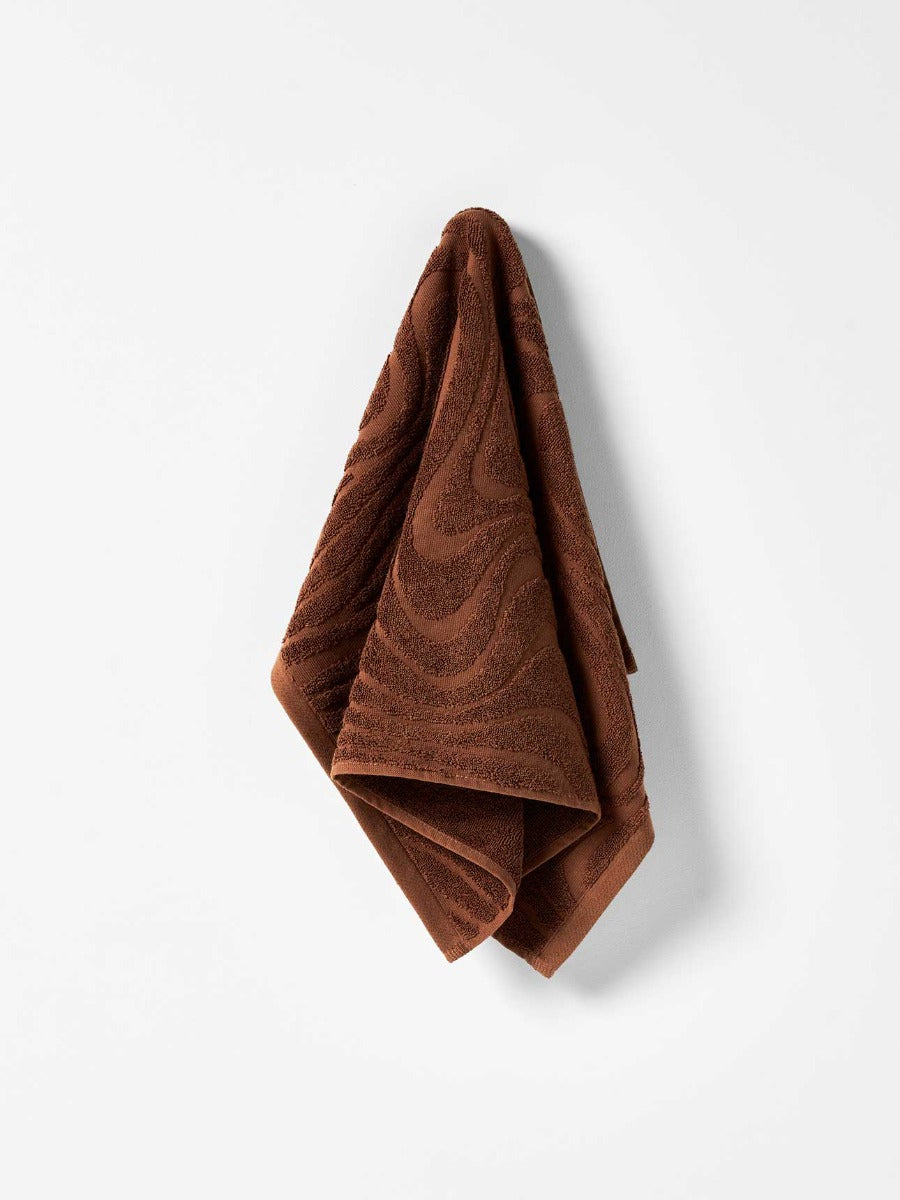 Wave Australian Cotton Hand Towel in Pecan