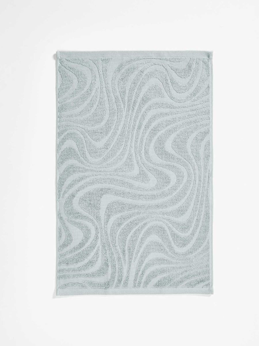 Wave Australian Cotton Bath Towel Set in Pearl Blue