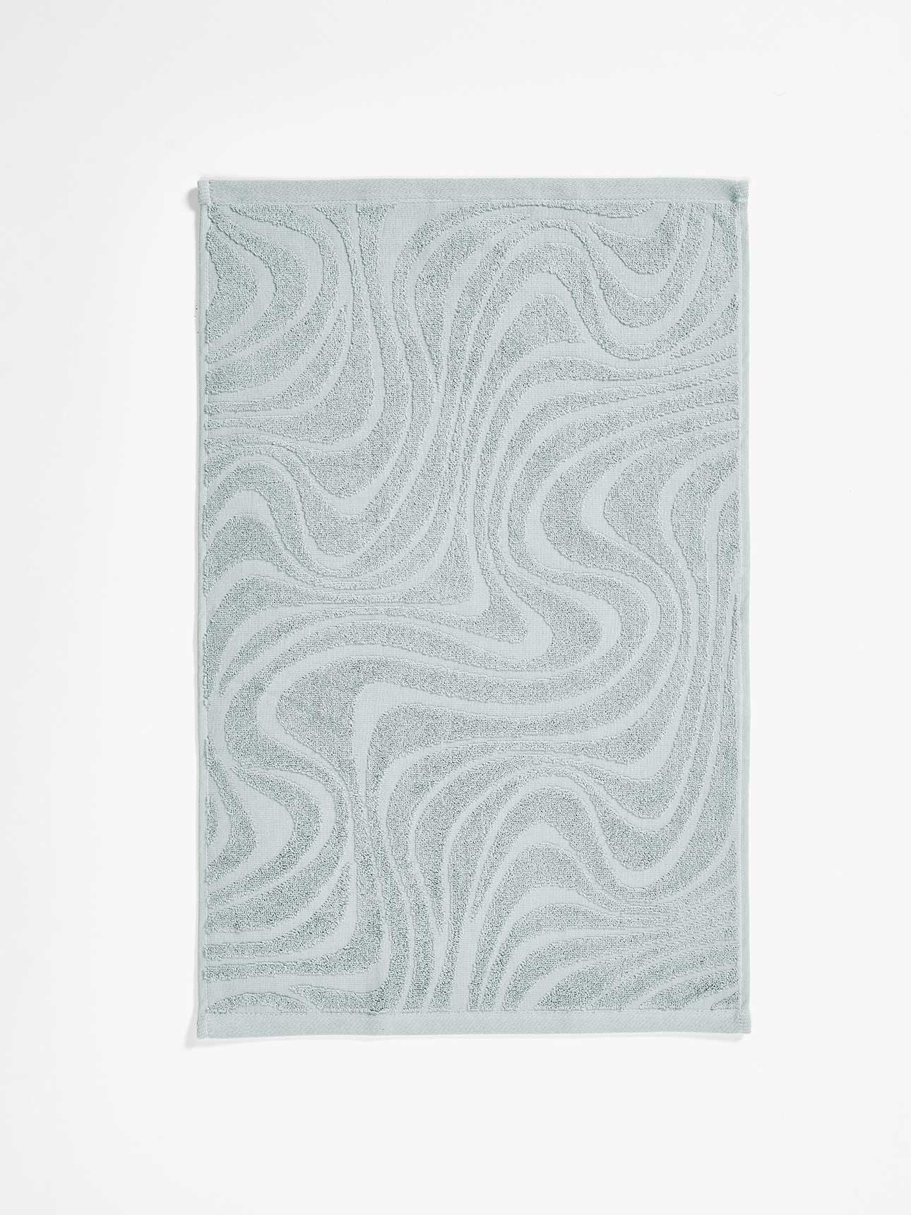 Wave Australian Cotton Hand Towel in Pearl Blue