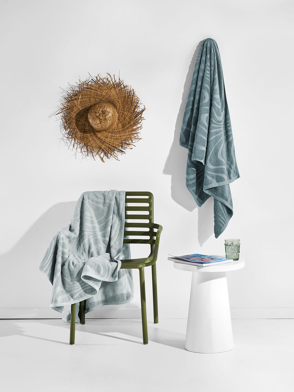 Wave Australian Cotton Bath Towel in Pearl Blue