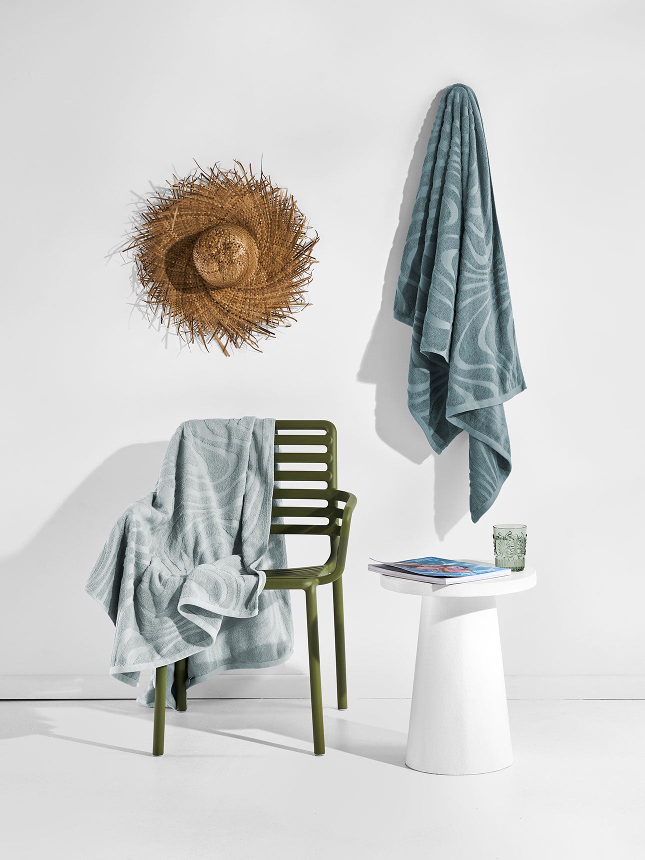 Wave Australian Cotton Bath Towel in Pearl Blue