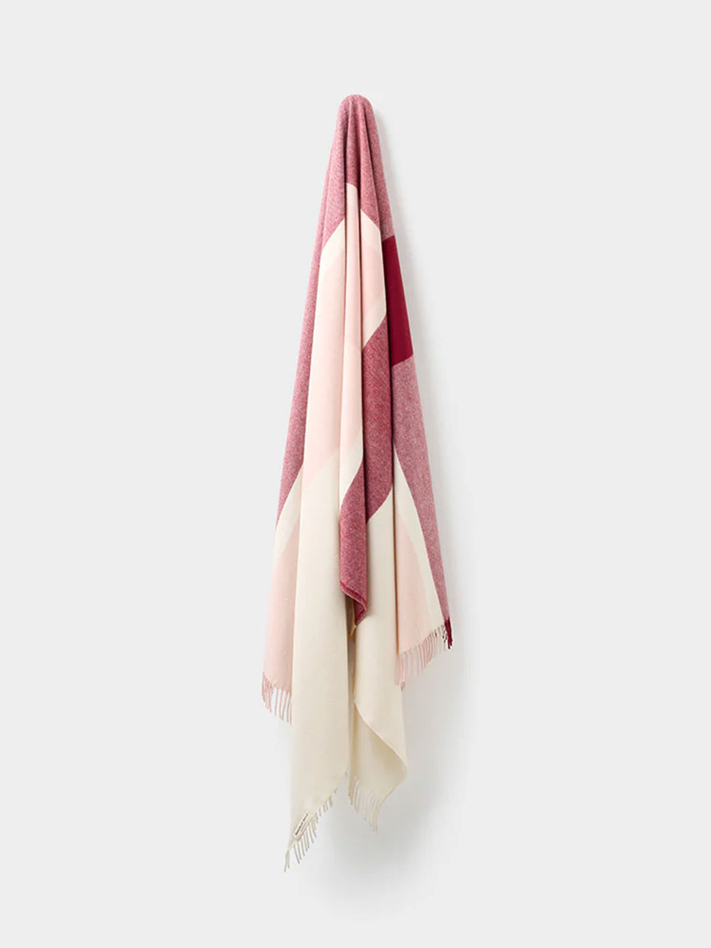Double Crossed Merino Wool Throw Blanket in Burgundy