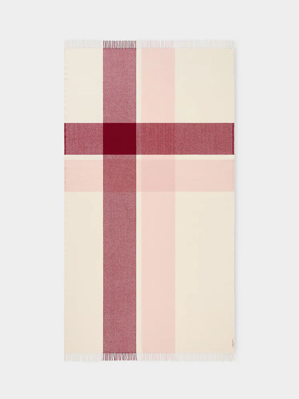 Double Crossed Merino Wool Throw Blanket in Burgundy