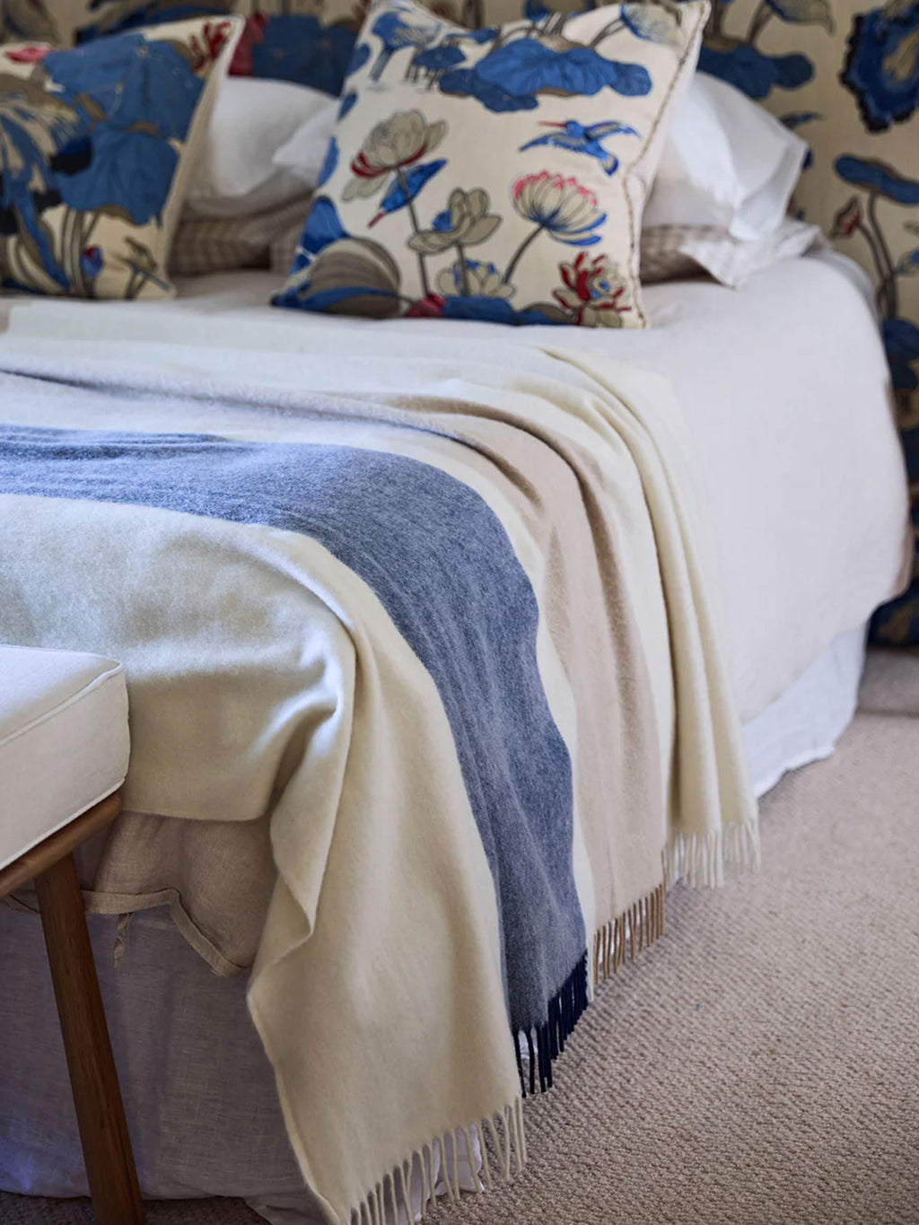 Double Crossed Merino Wool Throw Blanket in Eclipse