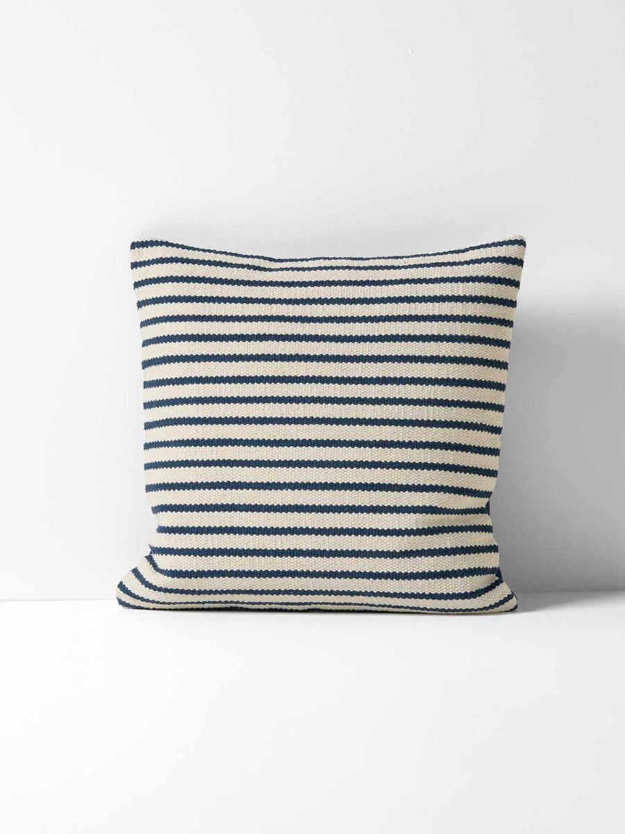 Hazel Stripe Cushion in Navy