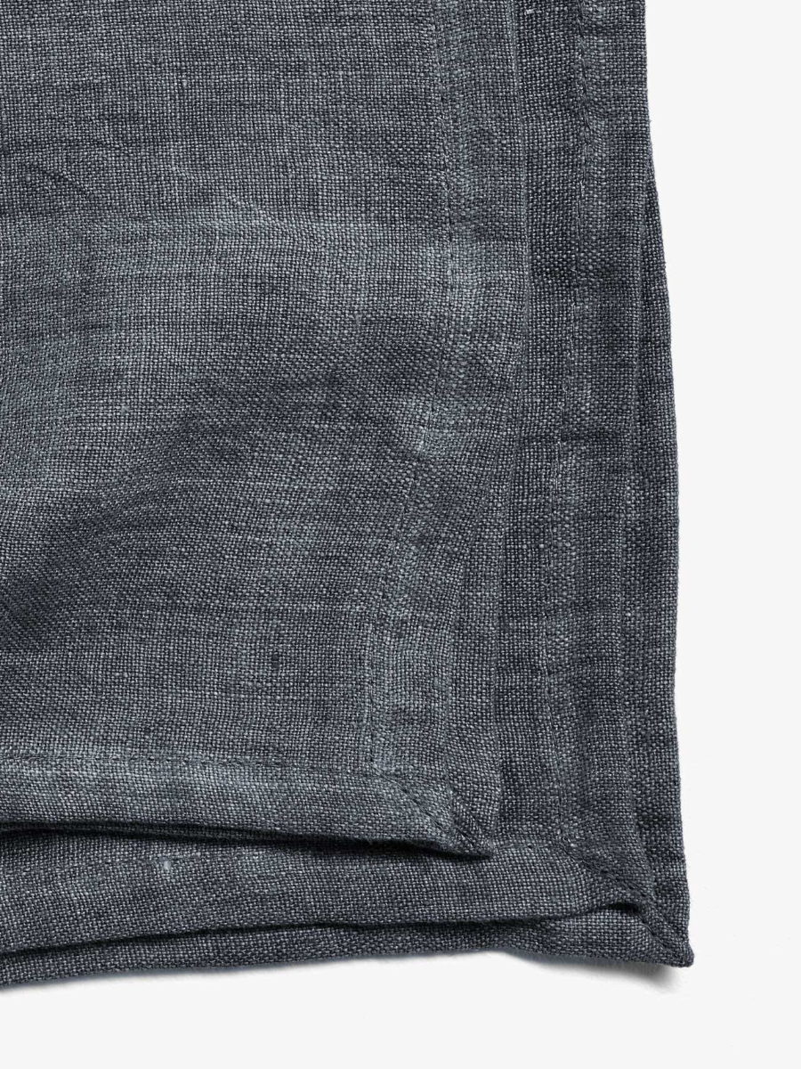 Vintage Linen Napkins Set of 4 in Charcoal