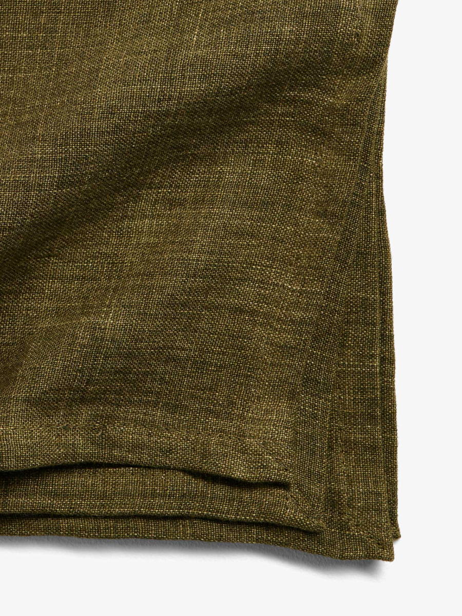 Vintage Linen Napkins Set of 4 in Khaki