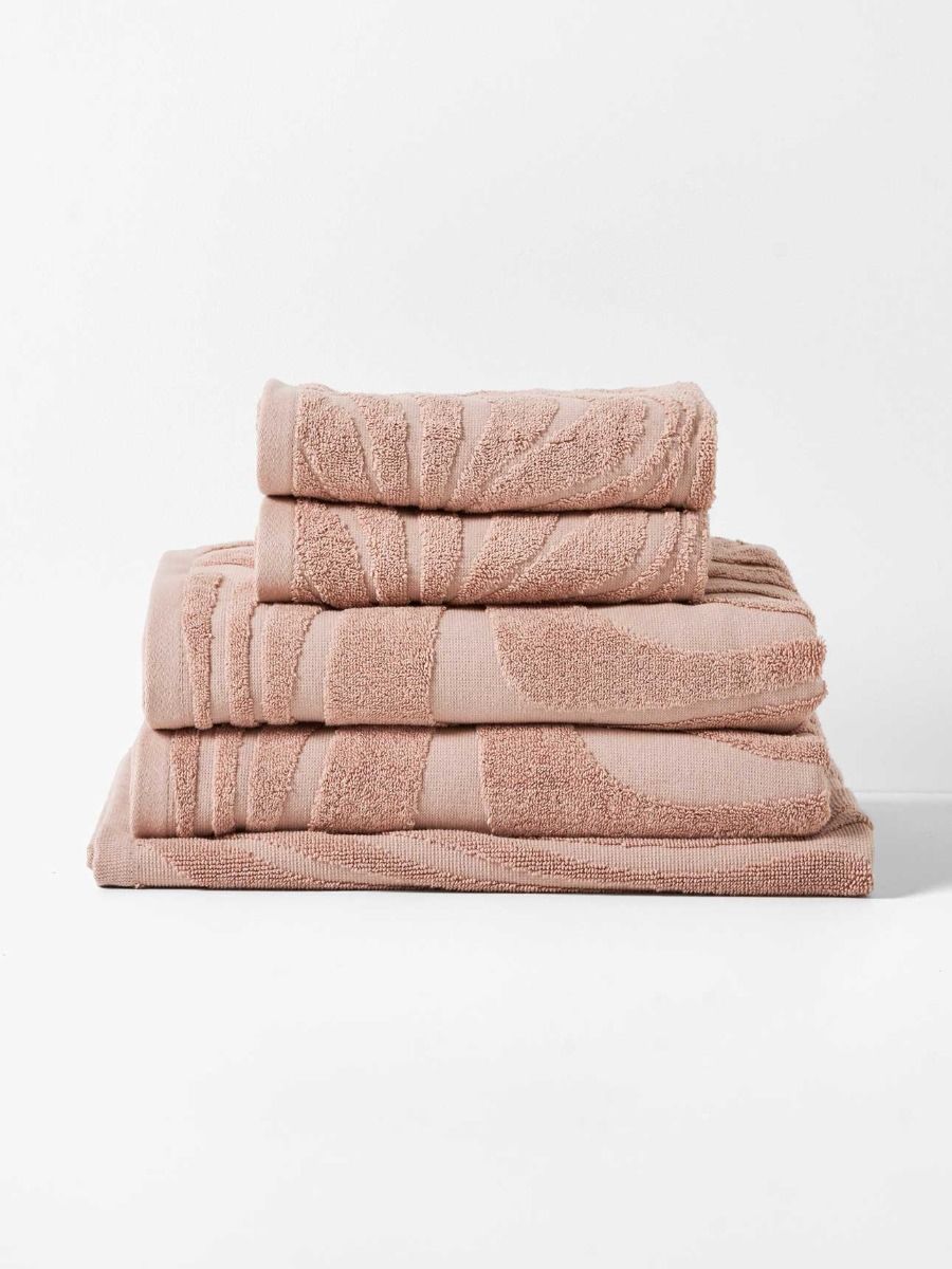 Wave Australian Cotton Bath Towel Set in Shell