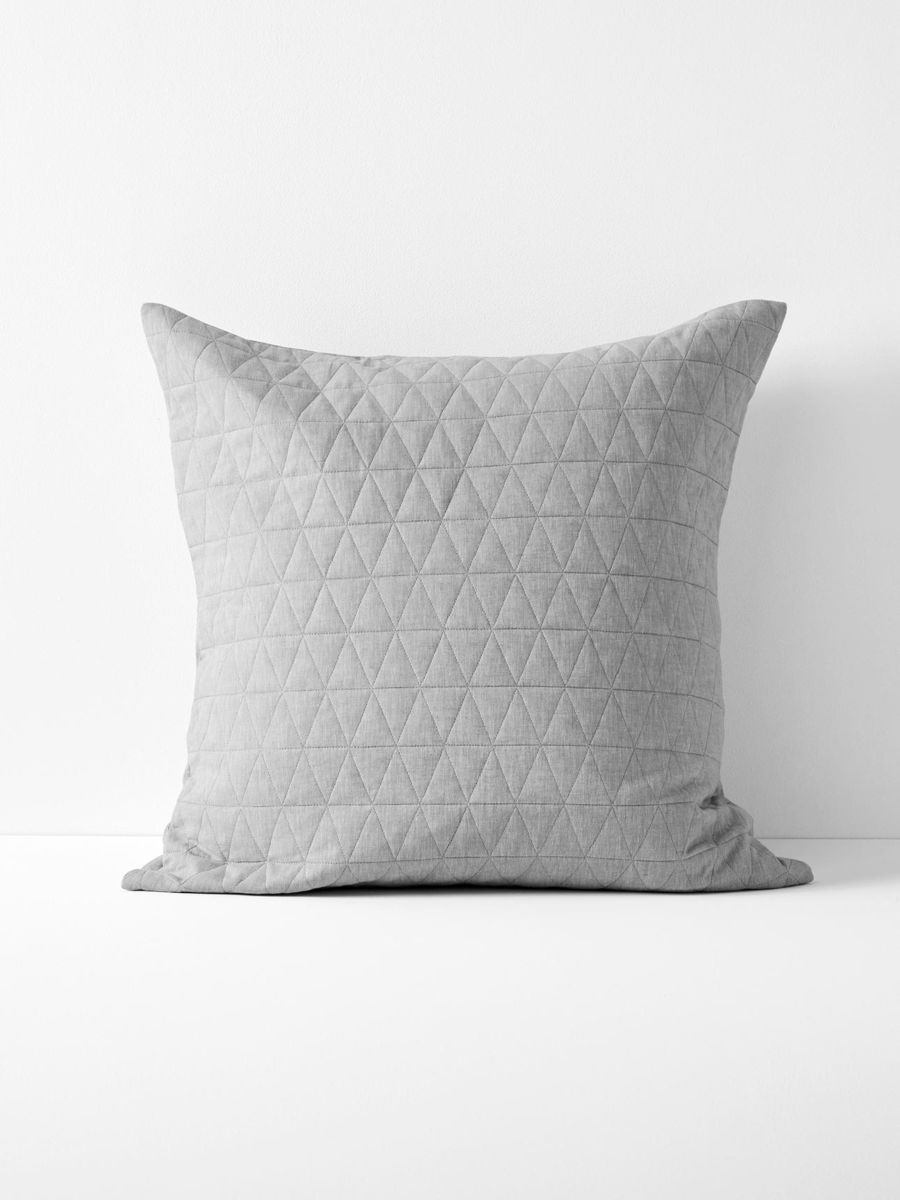 Chambray Quilted European Pillowcase - Dove