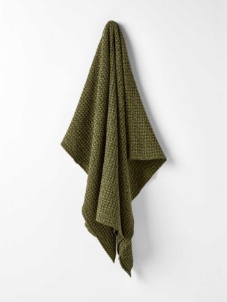 Stonewash Waffle Throw in Caper