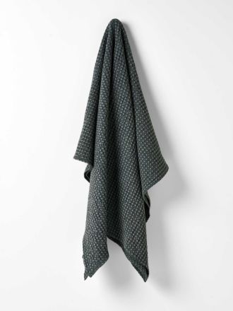 Stonewash Waffle Throw in Greystone