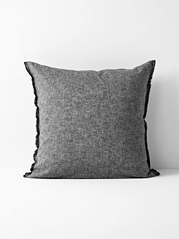 Chambray Fringe European Pillowcase - Smoke