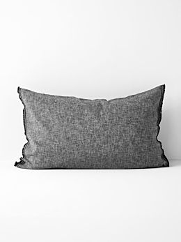 Chambray Fringe Standard Pillowcase - Smoke
