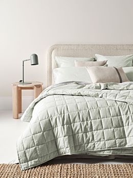 Chambray Coverlet in Mist