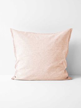 Chambray Fringe European Pillowcase in Shell Pink