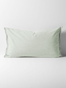 Chambray Fringe Standard Pillowcase in Mist